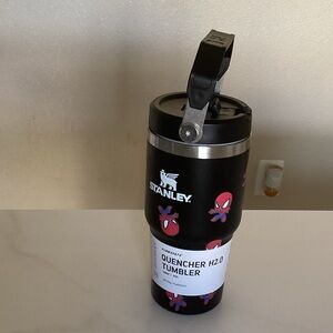 Stanley Black Tumbler with Red and Purple Accents